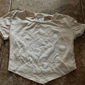 French Pastry Beige Kids Sun and Moon Tee